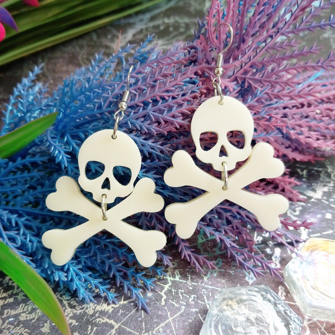 Pavé Rhinestone Skeleton Earrings for Halloween Pavé Rhinestone Skeleton Earrings for Halloween